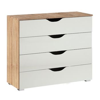 Arnstein Sonoma Oak and Alpine White 4 Drawer Chest
