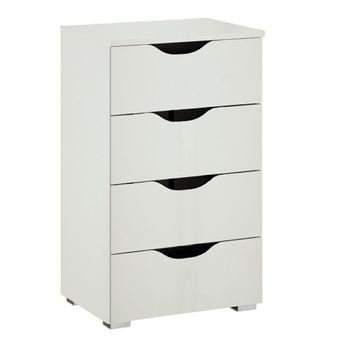 Arnstein Alpine White Narrow 4 Drawer Chest