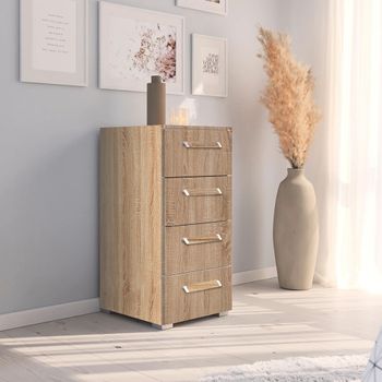 Evelyn Sonoma Oak Narrow 4 Drawer Chest