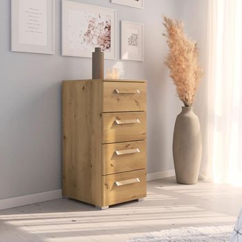 Evelyn Wild Oak Narrow 4 Drawer Chest