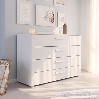 Evelyn Alpine White 4 Drawer Wide Chest