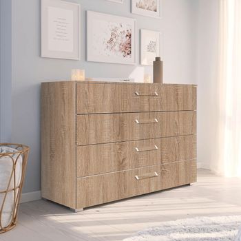 Evelyn Sonoma Oak 4 Drawer Wide Chest
