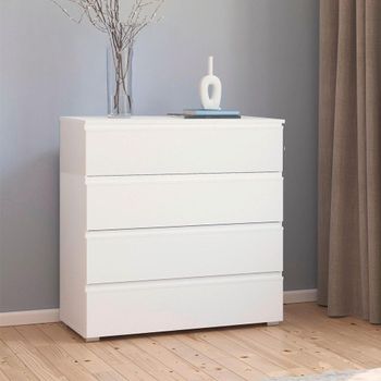 Joel Alpine White 4 Drawer Chest