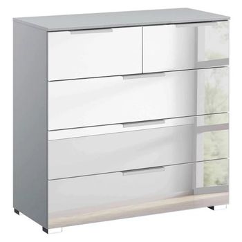 Miramar Mirrored Silk Grey 3+2 Drawer Chest