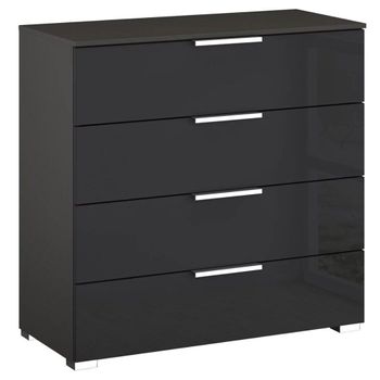Miramar Graphite and Basalt Glass 4 Drawer Chest