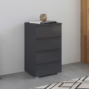 Monostar Metallic Dark Grey 4 Drawer Chest