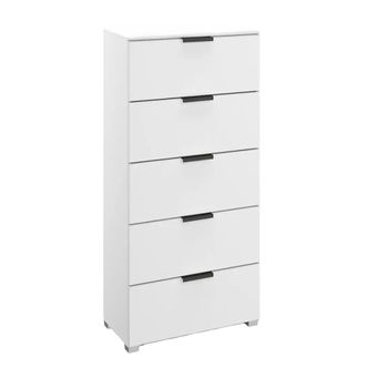Skat Meridian Alpine White 5 Drawer Tall Chest