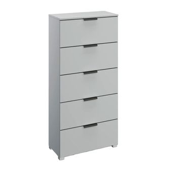 Skat Meridian Silk Grey 5 Drawer Tall Chest