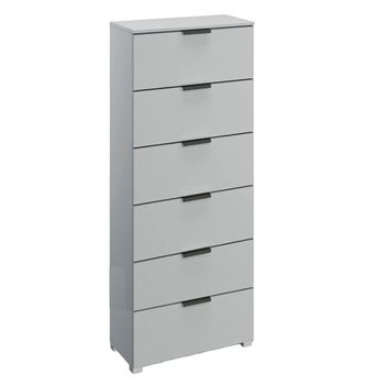 Skat Meridian Silk Grey 6 Drawer Tall Chest