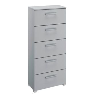 Skat Pure Silk Grey 5 Drawer Tall Chest