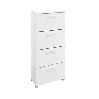 Skat Shine Alpine White 4 Drawer Narrow Chest