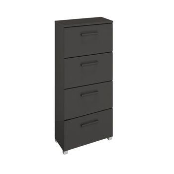 Skat Shine Graphite 4 Drawer Narrow Chest