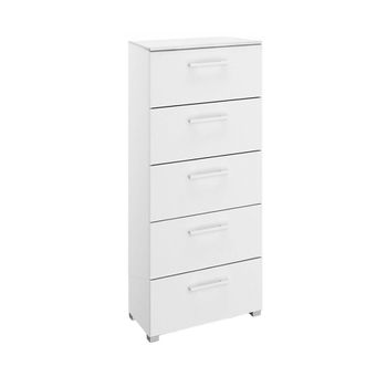 Skat Shine Alpine White 5 Drawer Tall Chest