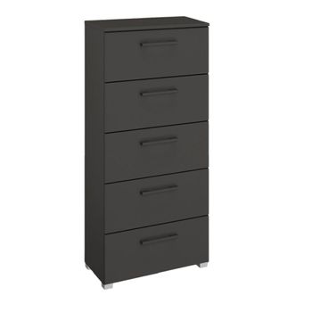 Skat Shine Graphite 5 Drawer Tall Chest