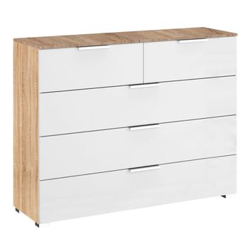 Texas Sonoma Oak and Alpine White 3+2 Drawer Chest
