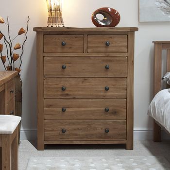Rustic Oak 4+2 Drawer Chest of Drawers