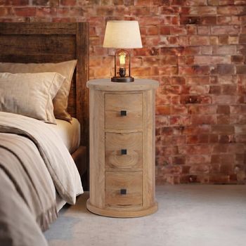 Silvasa Mango Wood 3 Drawer Narrow Drum Chest