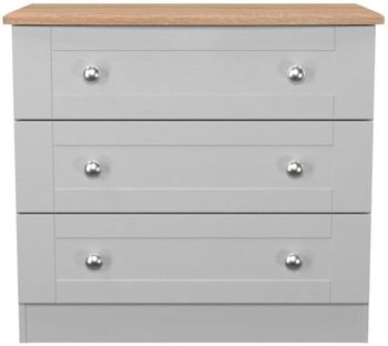 Sussex Grey and Oak 3 Drawer Small Chest