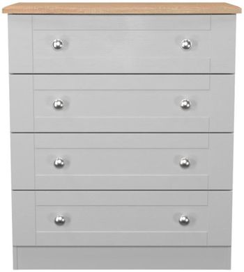Sussex Grey and Oak 4 Drawer Chest