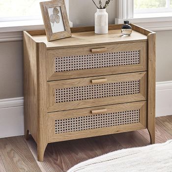 Sydney Faux Rattan 3 Drawer Small Chest