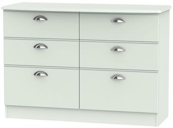 Victoria Midi Grey 6 Drawer Chest