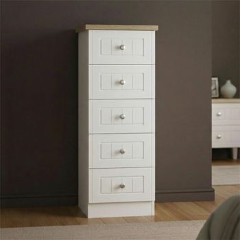 Vienna Porcelain 5 Drawer Narrow Chest