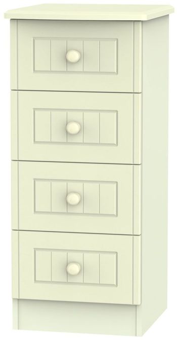 Warwick Cream 4 Drawer Narrow Chest