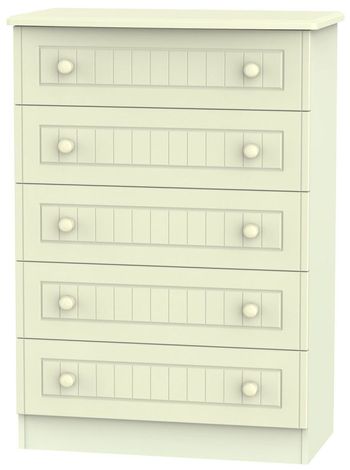 Warwick Cream 5 Drawer Chest