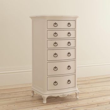 Ivory 6 Drawer Tall Chest