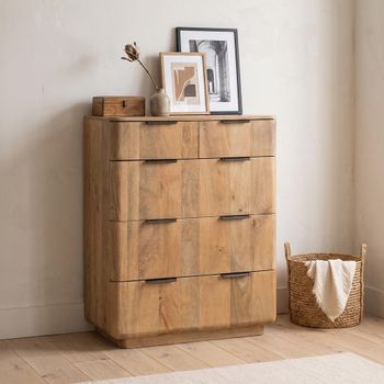Wrenley Natural Mango Wood 2+3 Drawer Chest