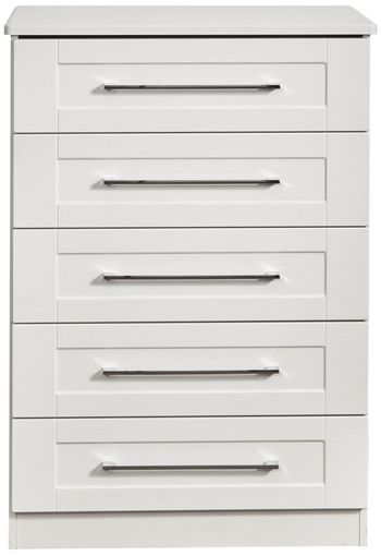 York White 5 Drawer Chest