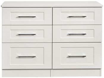 York White 6 Drawer Midi Chest