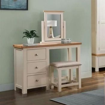 Lundy Ivory Painted 3 Drawer with Stool Dressing Table