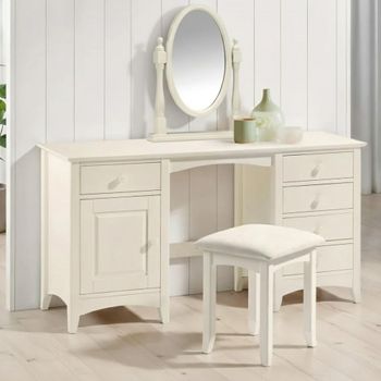 Cameo Double White 5 Drawer Dressing Table