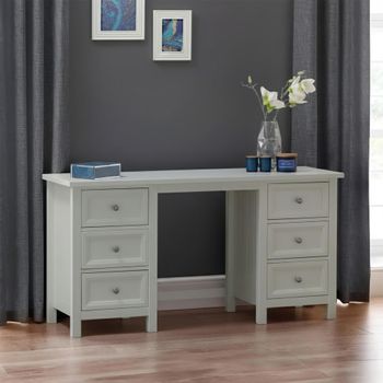 Maine Grey 6 Drawer Double Dressing Table