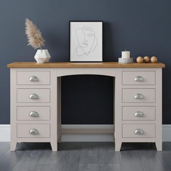 Richmond Grey 8 Drawer Double Dressing Table