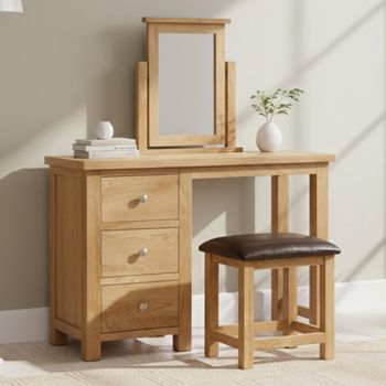 Appleby Oak 3 Drawer Single Set Dressing Table