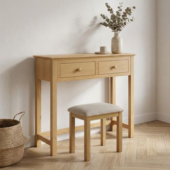 Arlington Oak 2 Drawer Dressing Table