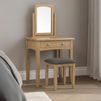 Kilkenny Oak 2 Drawer Dressing Table with Stool