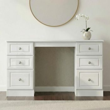 Pembroke White Gloss 6 Drawer Double Dressing Table