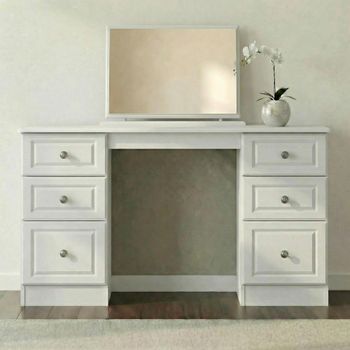 Pembroke White 6 Drawer Double Dressing Table