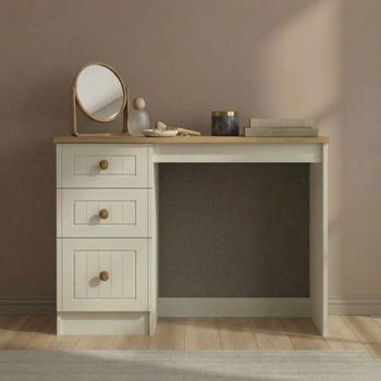 Warwick Cream and Oak 3 Drawer Single Dressing Table