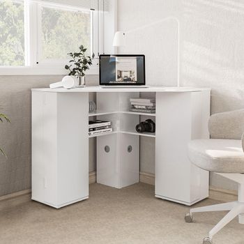 Olivia White 2 Door Corner Dressing Table