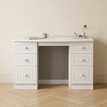 Warwick White 6 Drawer Double Dressing Table