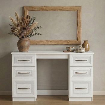 Dorset White 6 Drawer Double Dressing Table