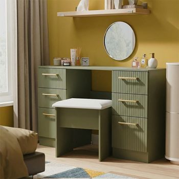 Nashville Green 6 Drawer Double Dressing Table