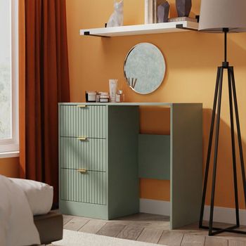 Nashville Green 3 Drawer Single Dressing Table