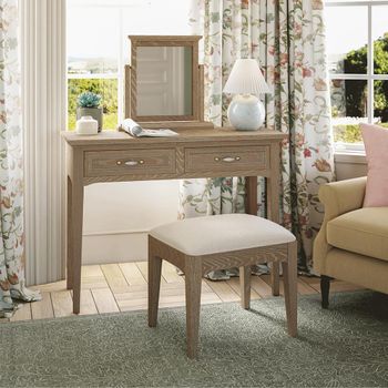 Ennis Natural Matt Lacquered 2 Drawer Dressing Table Set