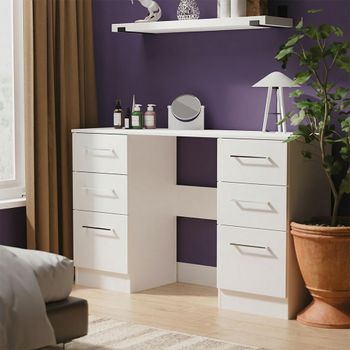 Worcester White 6 Drawer Double Dressing Table