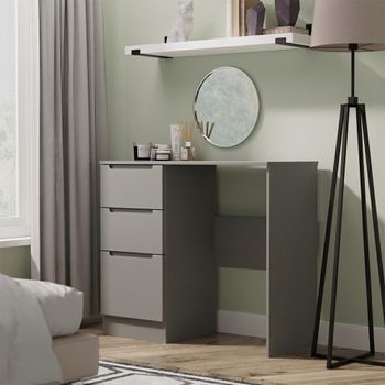 Milan Grey 3 Drawer Single Dressing Table
